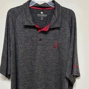 NWOT Colosseum Gray Black Heathered “A”Alabama Polo Golf Shirt Crimson Tide XXL